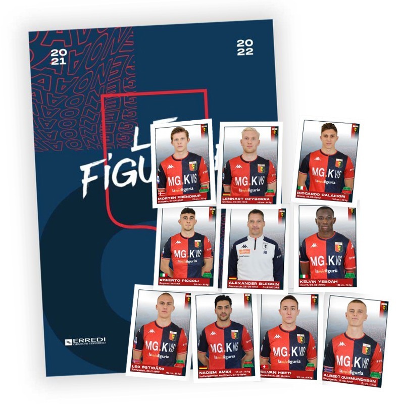 Album Genoa + Box da 50 pacchetti di figurine calciatori + Nuovi Acquisti  2021/2022